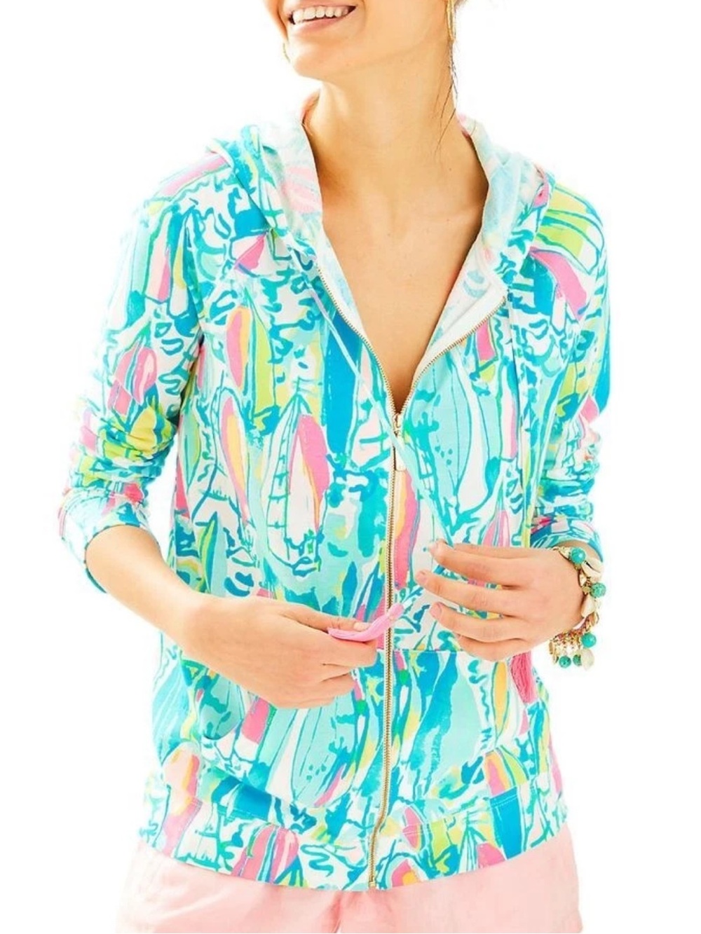 Lilly Pulitzer Mooring Hoodie. Beach and Bae. Multi Color. Size Medium.